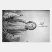 ラコタのリーダー座るブル先住民アメリカインディアン ラッピングペーパーシート (正面3)