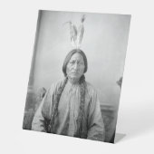 ラコタのリーダー座るブル先住民アメリカインディアン 台座サイン (正面)