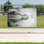 ラコタのリーダー座るブル先住民アメリカインディアン 横断幕 (インサイチュ)