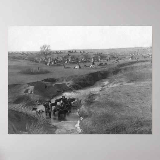 ラコタインディアンキャンプアットザホワイトクレイ ポスター (正面)