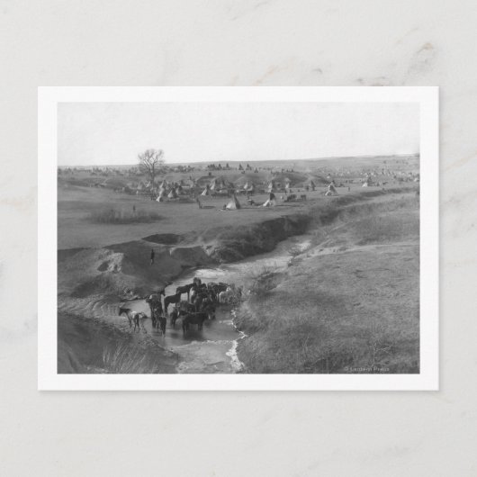 ラコタインディアンキャンプアットザホワイトクレイ ポストカード (正面)