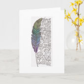 ラコタ祈りの言葉と羽のノテカード カード (黄色い花)