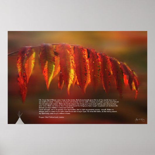 ラコタ祈りの言葉ポスター ポスター (正面)