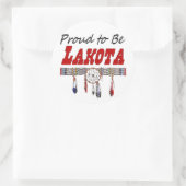 ラコタ誇りを持ったデカールやシールになる ラウンドシール (バッグ)