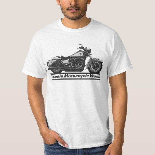ラコニアオートバイウィークブラックアンドホワイトバイクもしくは自転車に乗る人 クール Tシャツ (正面)