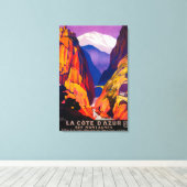 ラコートダジュールヴィンテージポスターヨーロッパ2 キャンバスプリント (インサイチュ (ウッドフロア))