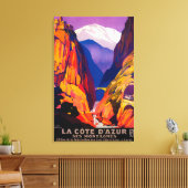 ラコートダジュールヴィンテージポスターヨーロッパ2 キャンバスプリント (インサイチュ (リビング))