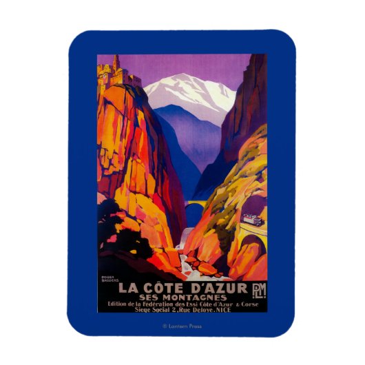 ラコートダジュールヴィンテージポスターヨーロッパ2 マグネット (縦)