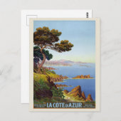 ラコートダジュールFrance Vintage Poster 1920 ポストカード (正面/裏面)