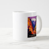ラコートダズールヴィンテージポスターヨーロッパ2 ジャンボコーヒーマグカップ (正面右)