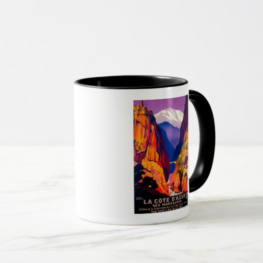 ラコートダズールヴィンテージポスターヨーロッパ マグカップ (正面右)