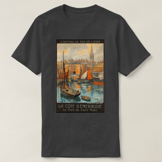 ラコートdx27エメラウドポートオブサンマロヴィンテージFr Tシャツ (デザイン正面)