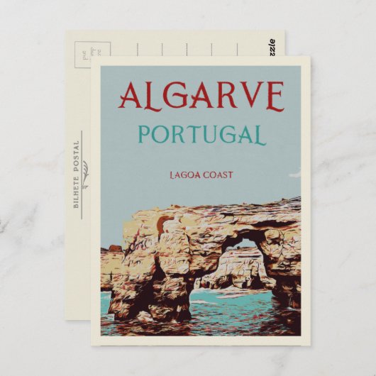 ラゴアコーストイラストレーションアルガルヴポルトガルハガキ ポストカード (正面/裏面)