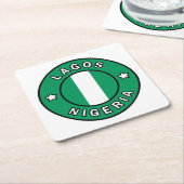 ラゴスナイジェリア スクエアペーパーコースター (アングル)
