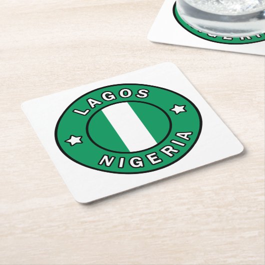 ラゴスナイジェリア スクエアペーパーコースター (アングル)
