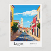 ラゴスポルトガルアートヴィンテージトラベルイラストレーション ポストカード (正面)