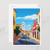 ラゴスポルトガルヴィンテージ旅行イラストレーション ポストカード (正面/裏面)
