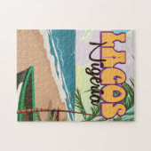 ラゴス，ナイジェリアのヴィンテージ旅行ポスター ジグソーパズル (横)