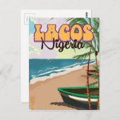 ラゴス，ナイジェリアのヴィンテージ旅行ポスター ポストカード (正面/裏面)