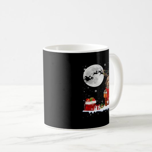 ラゴットロマグノロクリスマスツリーライツパジャマドッグ コーヒーマグカップ (正面右)