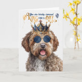 ラゴットロマグノロドッグキングフォーデイおもしろい誕生日 カード (黄色い花)