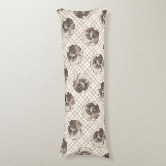 ラゴットロマグノロ絵を描の可愛いオリジナルドッグアート ボディピロー (正面縦)