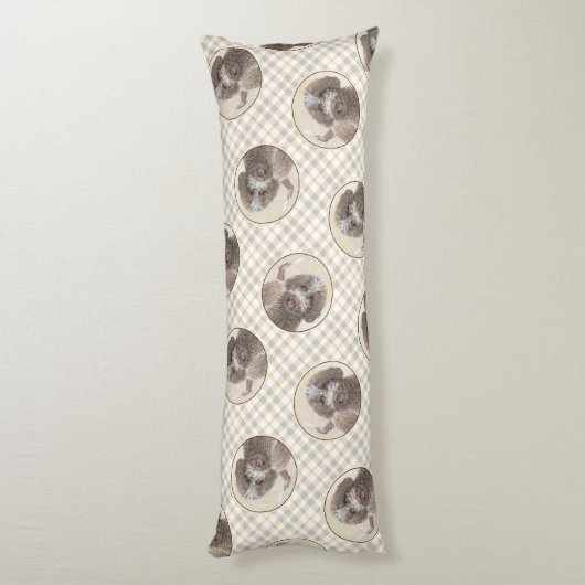 ラゴットロマグノロ絵を描の可愛いオリジナルドッグアート ボディピロー (裏面 (縦))