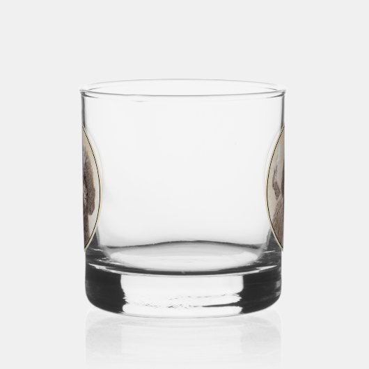 ラゴットロマグノロ絵画ーズ – かわいいオリジナルドッグアート ウイスキーグラス (左)