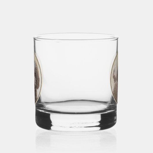 ラゴットロマグノロ絵画ーズ – かわいいオリジナルドッグアート ウイスキーグラス (右)