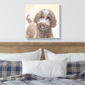 ラゴットロマグノロ絵画ーズ – かわいいオリジナルドッグアート キャンバスプリント (インサイチュ (寝室))