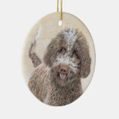 ラゴットロマグノロ絵画ーズ – かわいいオリジナルドッグアート セラミックオーナメント (右)