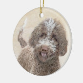 ラゴットロマグノロ絵画ーズ – かわいいオリジナルドッグアート セラミックオーナメント (左)