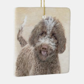 ラゴットロマグノロ絵画ーズ – かわいいオリジナルドッグアート セラミックオーナメント (右)