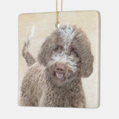 ラゴットロマグノロ絵画ーズ – かわいいオリジナルドッグアート セラミックオーナメント (左)