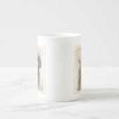 ラゴットロマグノロ絵画ーズ – かわいいオリジナルドッグアート ボーンチャイナマグカップ (正面)