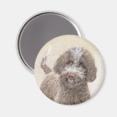 ラゴットロマグノロ絵画ーズ – かわいいオリジナルドッグアート マグネット (正面/裏面)