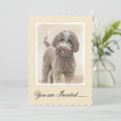 ラゴットロマグノロ絵画ーズ – かわいいオリジナルドッグアート 招待状 (スタンド正面)