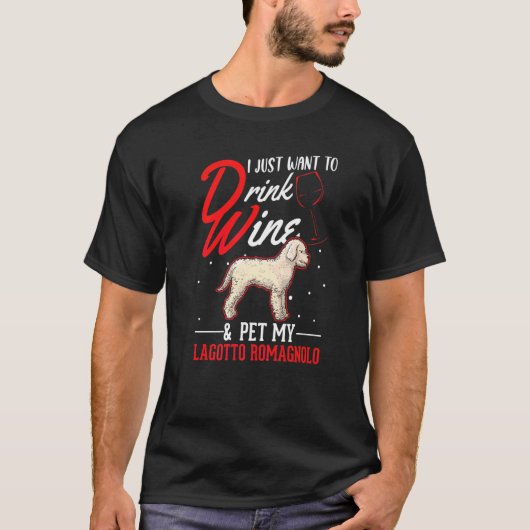 ラゴット・ロマニョーロとワイン Tシャツ (正面)