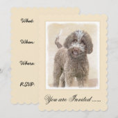 ラゴット・ロマニョーロの絵 - かわいいオリジナルの犬のアート 招待状 (正面/裏面)