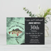 ラゴッドパーチアイス魚釣りメンズ誕生日 招待状 (スタンド正面)