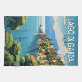 ラゴディガルダイタリア旅行アートヴィンテージ キッチンタオル (横)