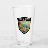 ラゴディガルダイタリア旅行アートヴィンテージ タンブラーグラス (正面)