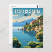 ラゴディガルダイタリア旅行アートヴィンテージ ポストカード (正面/裏面)