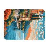 ラゴディコモイタリアトラベルアートヴィンテージ マグネット (横)