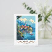 ラゴディコモイタリアロンバルディアトラベルアートヴィンテージ ポストカード (スタンド正面)