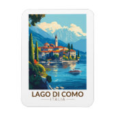 ラゴディコモイタリアロンバルディアトラベルアートヴィンテージ マグネット (縦)