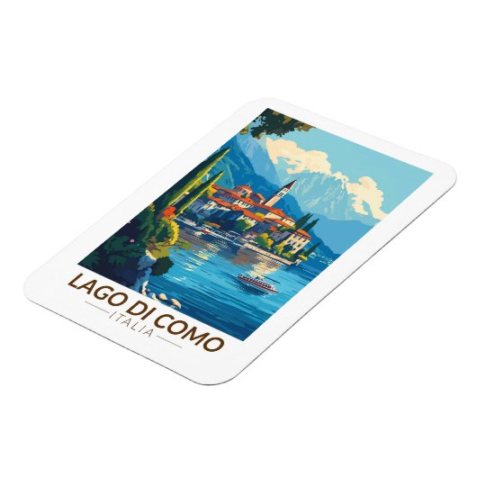 ラゴディコモイタリアロンバルディアトラベルアートヴィンテージ マグネット (左側)