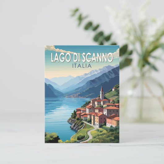 ラゴディスキャンノイタリア旅行アートヴィンテージ ポストカード (スタンド正面)