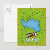 ラゴドフォゴサンミゲルアゾレスの地図 ポストカード (正面/裏面)