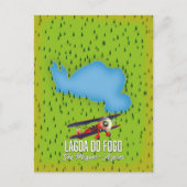 ラゴドフォゴサンミゲルアゾレスの地図 ポストカード (正面)